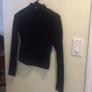 Black Long Sleeve turtle neck crop